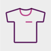 símbolo de uma camisa roxa representando os serviços da asasul mostrando Sublimação