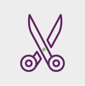 símbolo de uma tesoura representando os serviços de asadul de transfer e corte